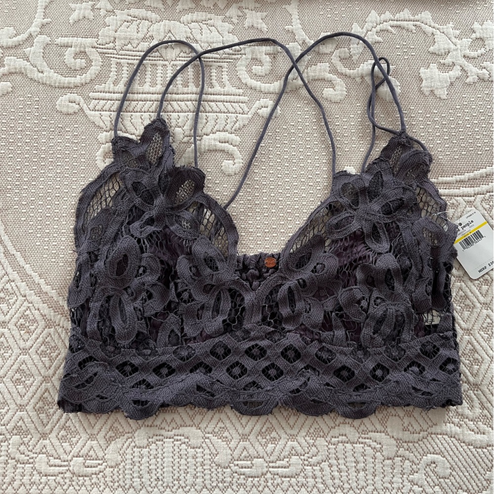 Free People Charcoal Lace Bralette